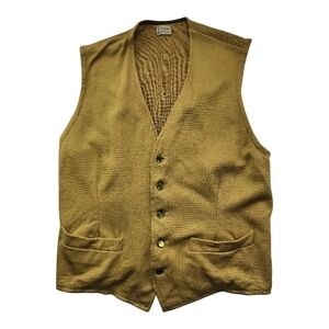 Vintage Liberty of London Mustard Knit Vest Wool Men S Vintage Textured Layering